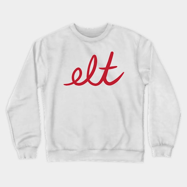 ELT Clothing Cursive Logo Red | Large Crewneck Sweatshirt by ELTClothing